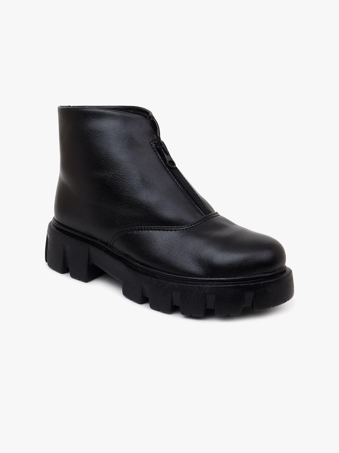 the roadster lifestyle co. women textured mid-top chunky boots