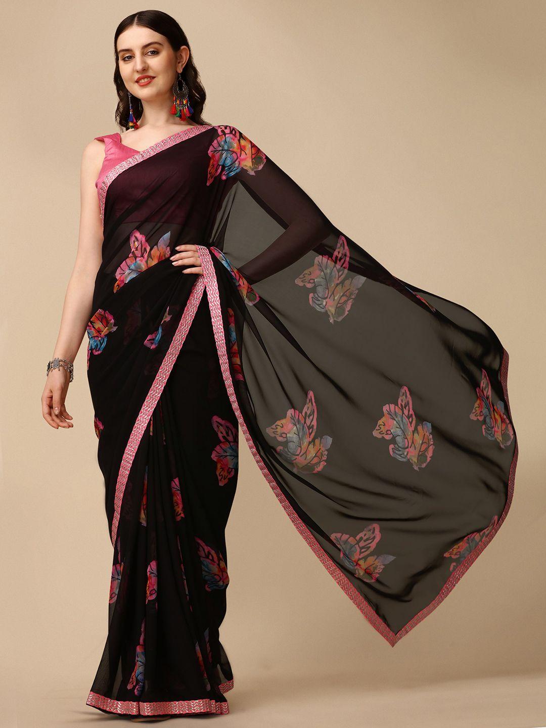 b4me.com floral printed gotta patti detailed saree