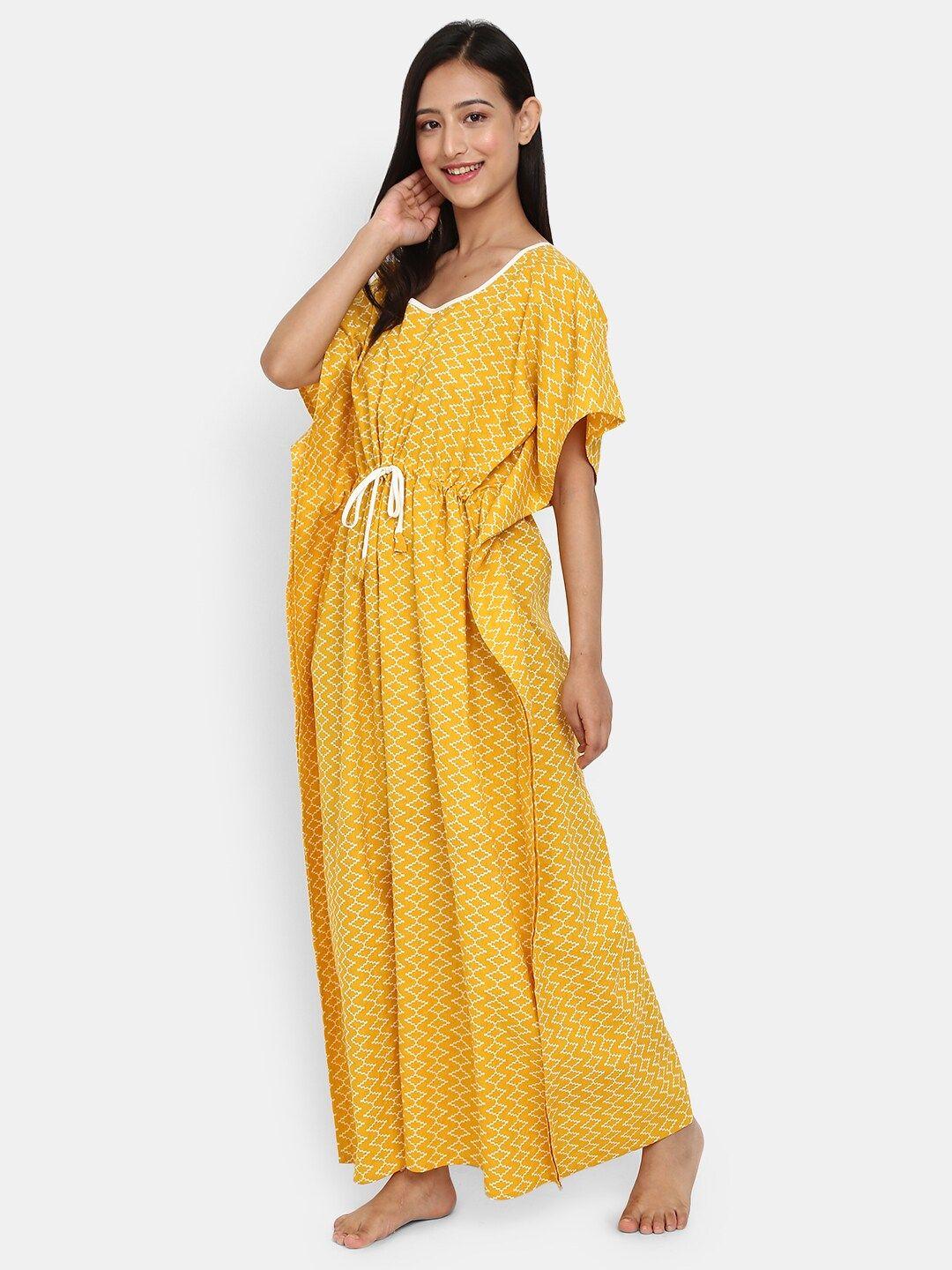 v-mart printed kaftan maxi cotton nightdress