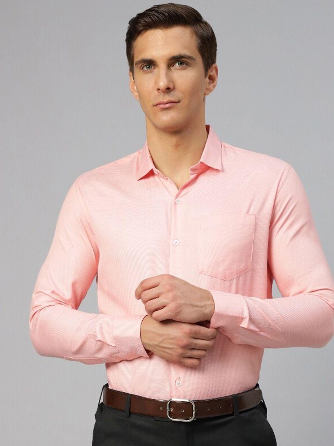 molly & michel men pink slim fit opaque formal shirt