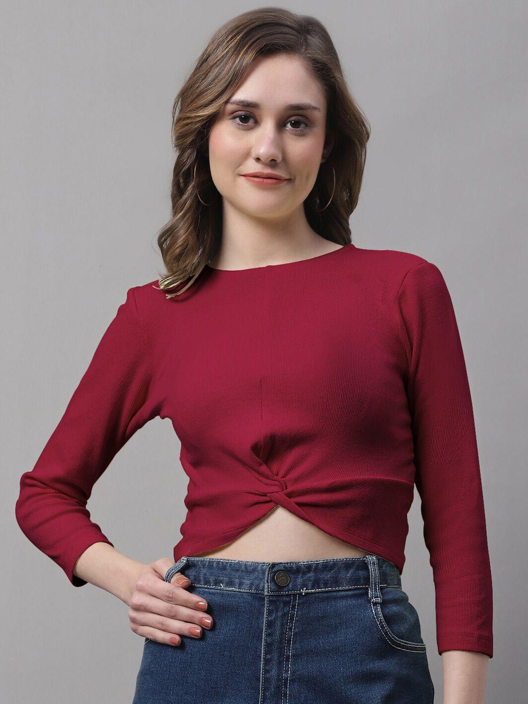 fbar round neck cotton crop top