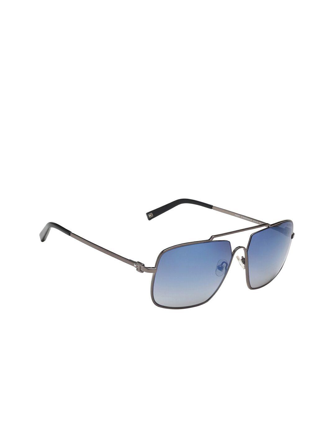 tommy hilfiger men square sunglasses with uv protected lens - th 2573 c1 bkgungr-35 61 s