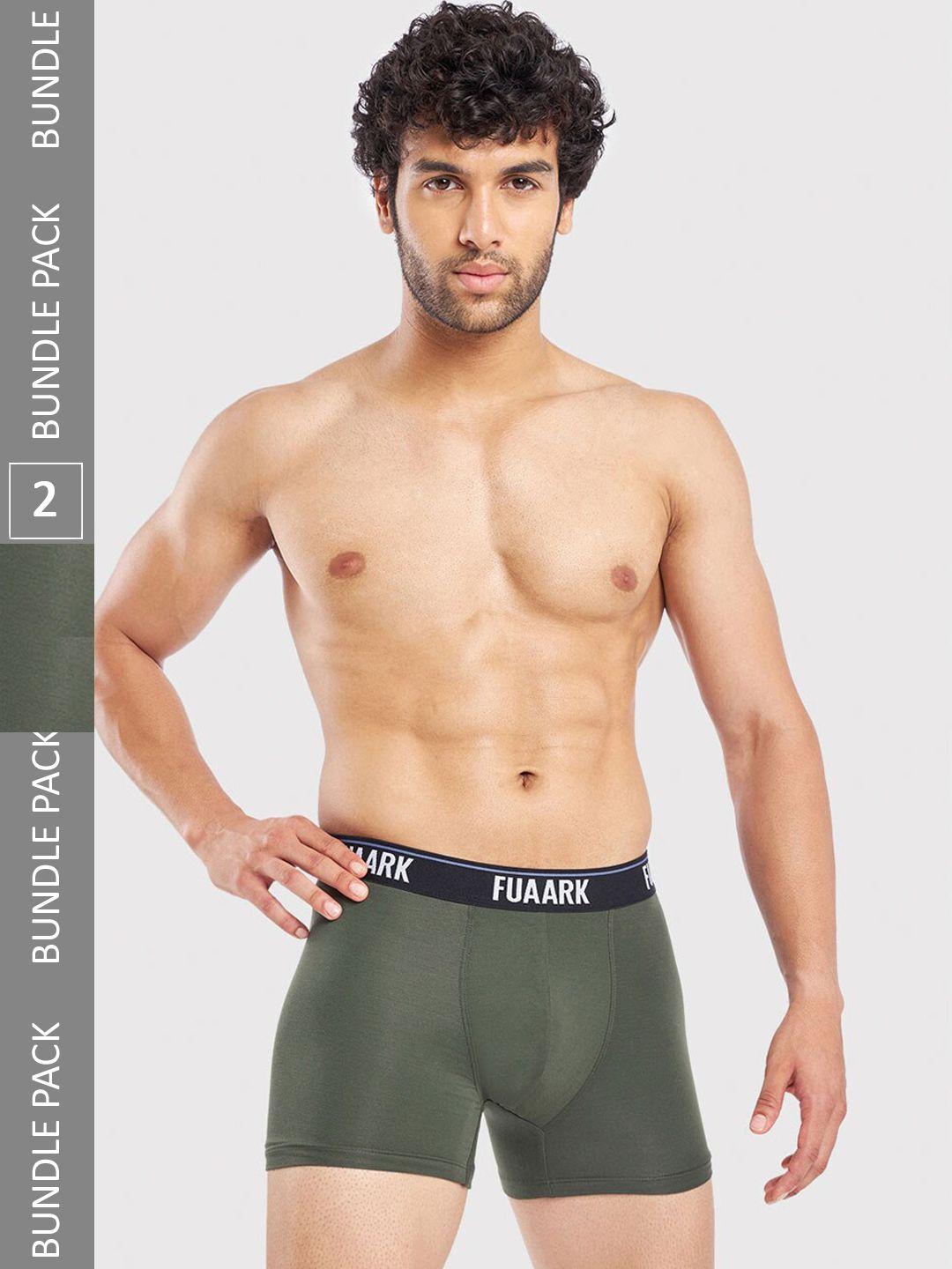 fuaark pack of 2 snug fit trunks fusmtrp2-olive2-s