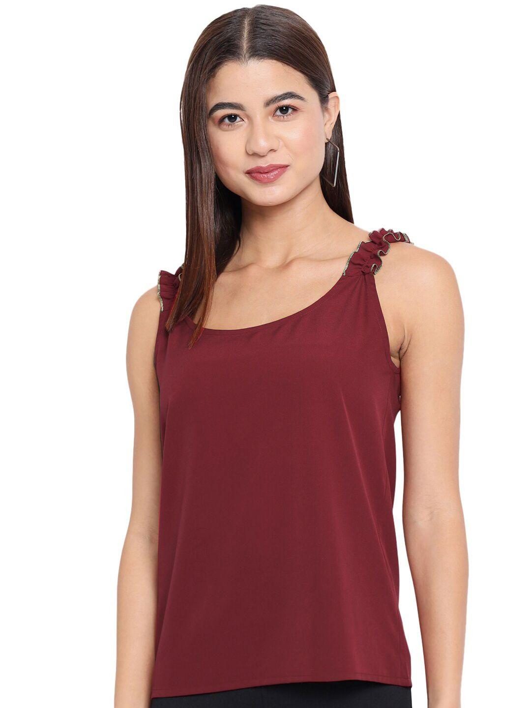 baesd maroon crepe top