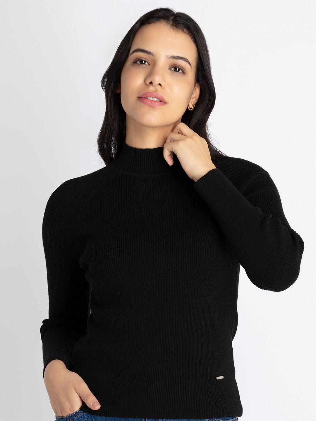 status quo turtle neck ribbed pullover