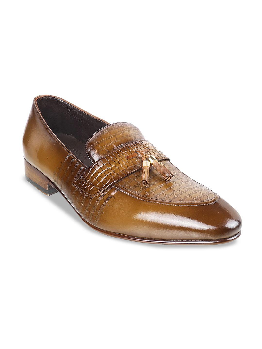 davinchi men textured leather formal loafers