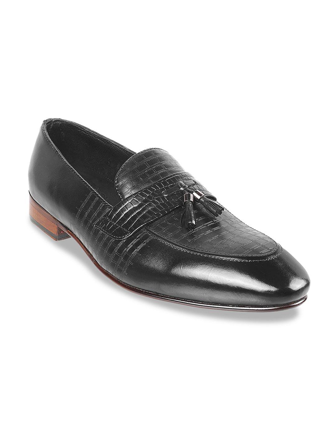 davinchi men textured leather formal tassel loafers