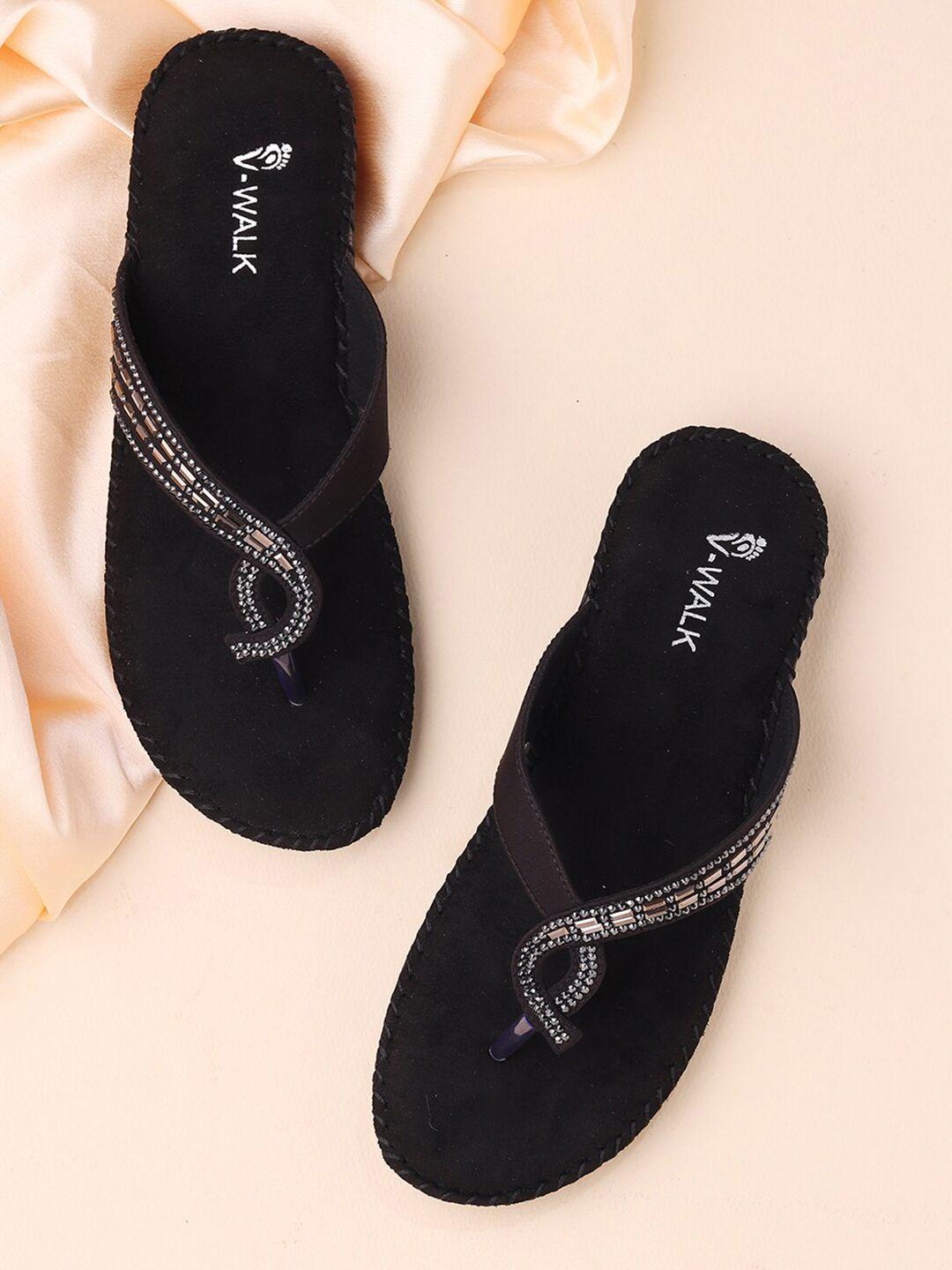 v-walk women embellished open toe flats