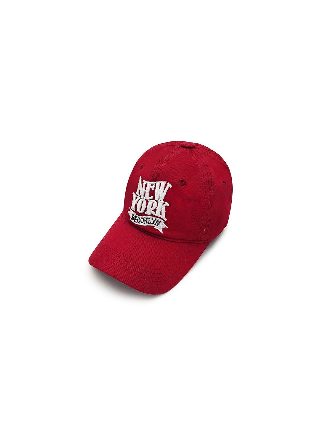 jenna men red & white embroidered baseball cap