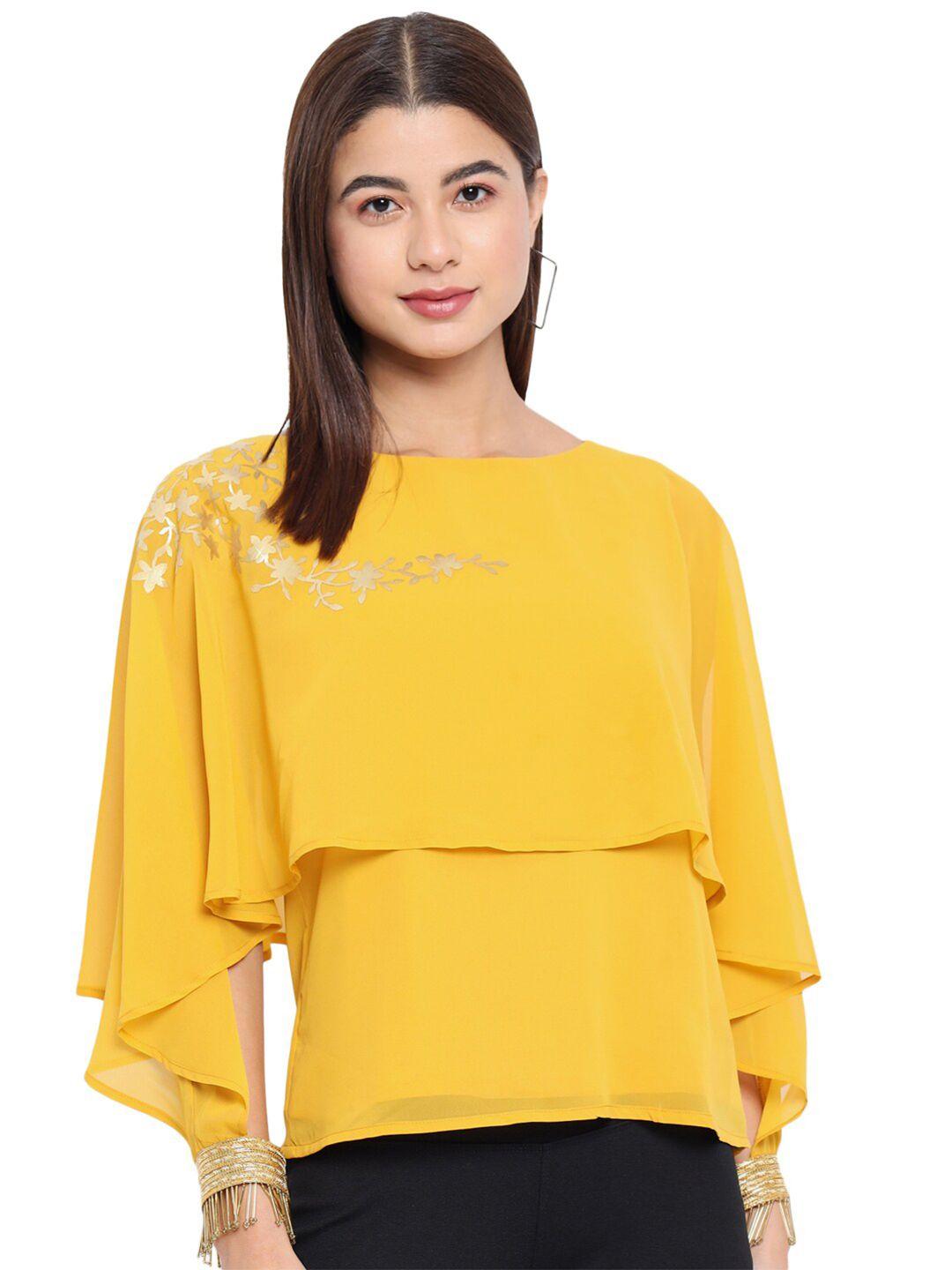 baesd boat neck cape sleeves top