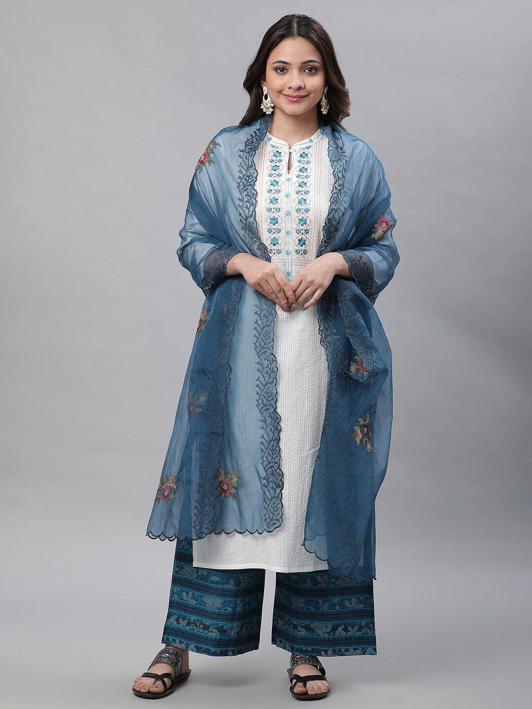 aurelia floral embroidered dupatta