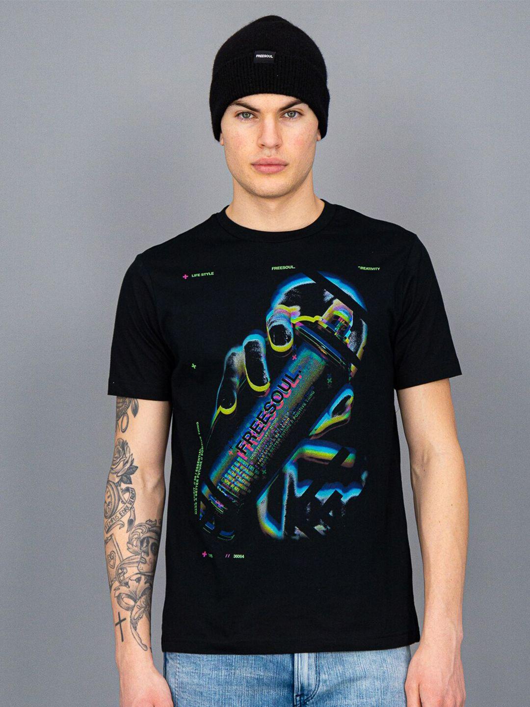 freesoul graphic printed pure cotton t-shirt