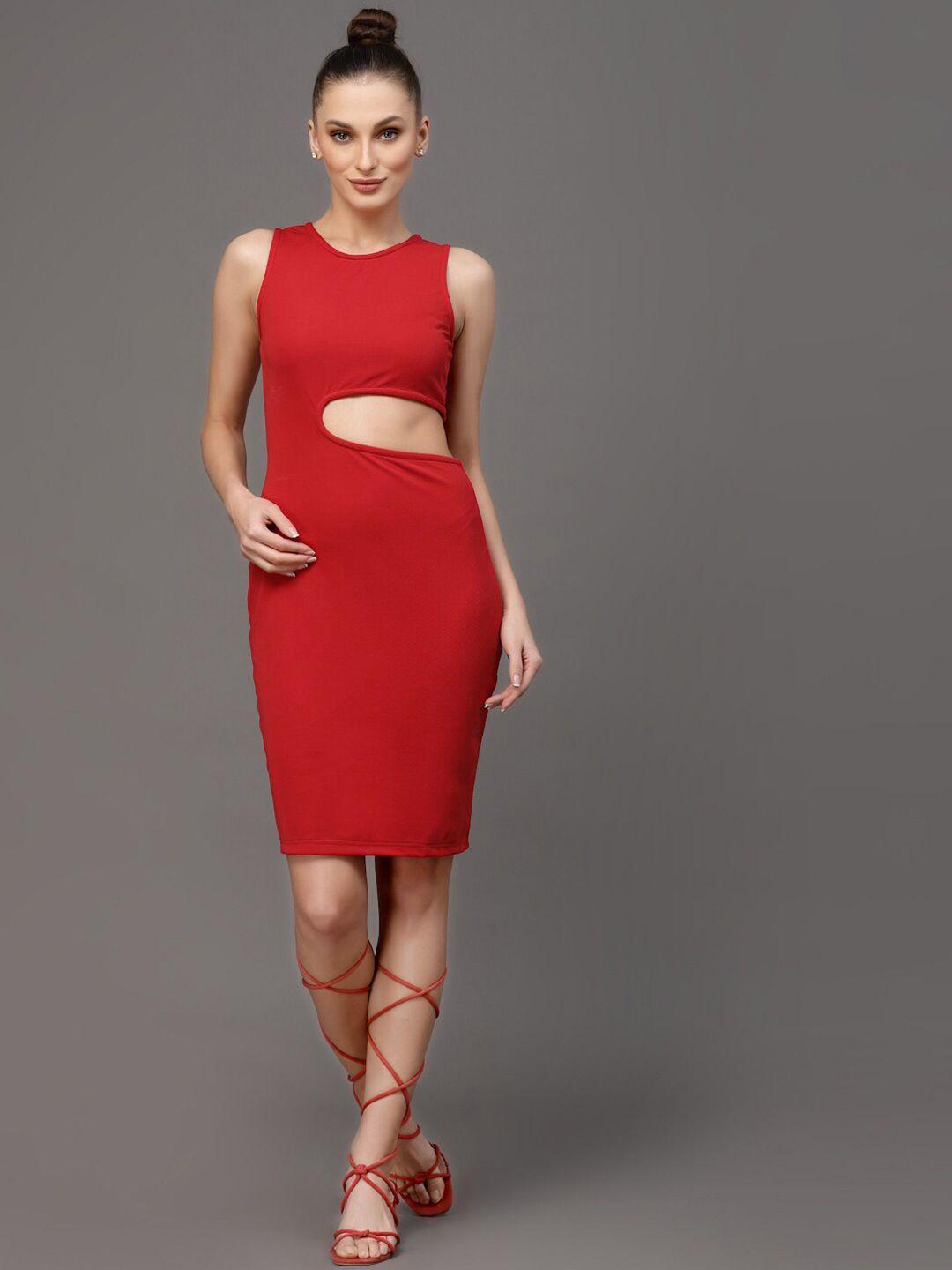 baesd cut-outs detail sheath dress