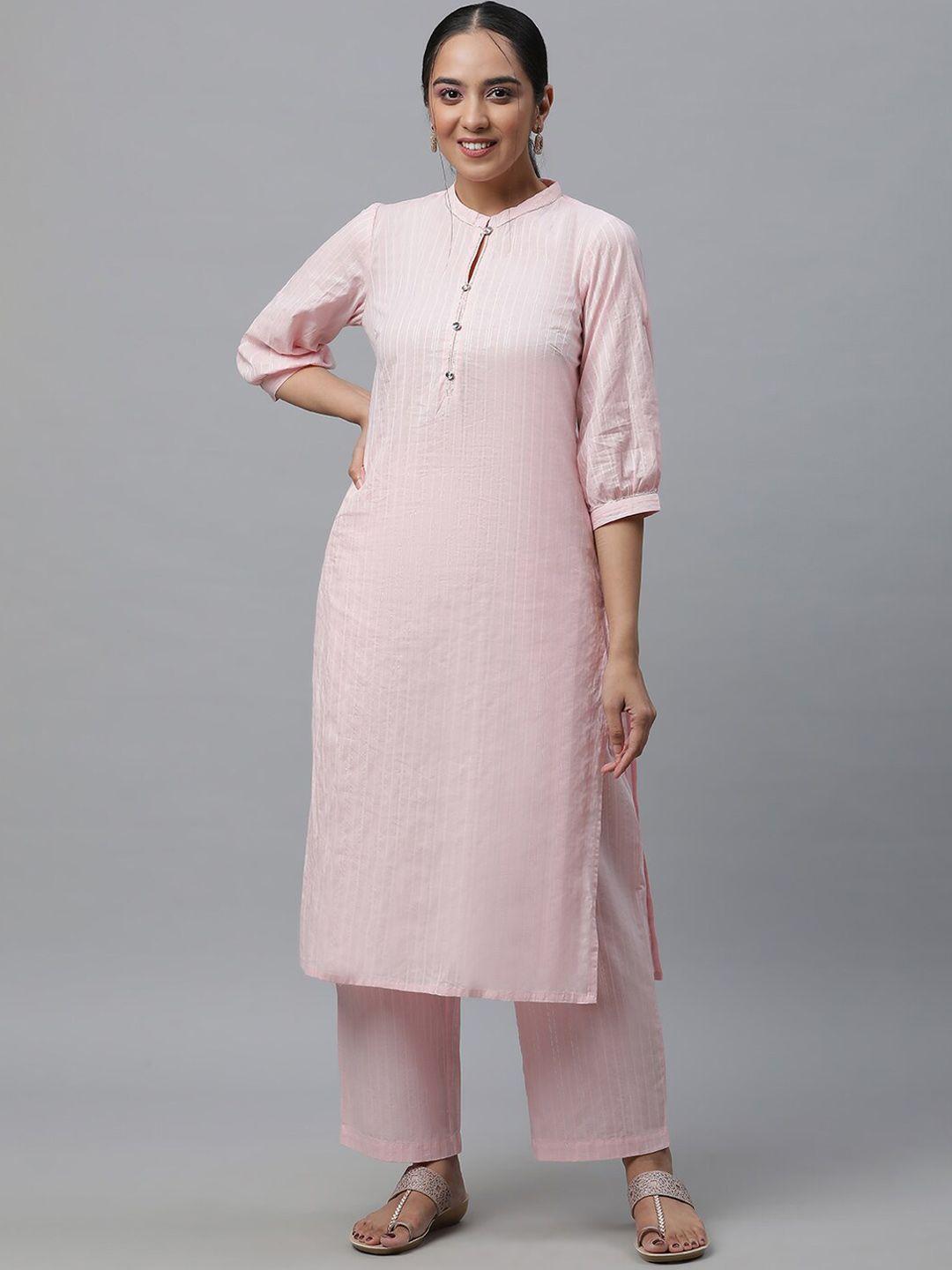 aurelia striped zari detail kurta with palazzos