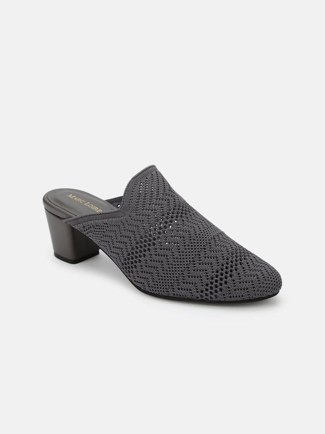 marc loire knitted round toe block mules with backstrap