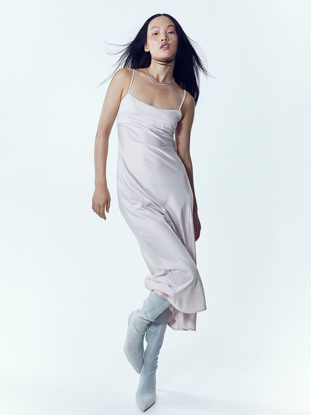 h&m satin slip dress