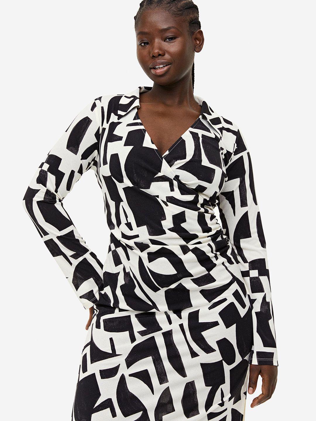 h&m wrap shirt dress