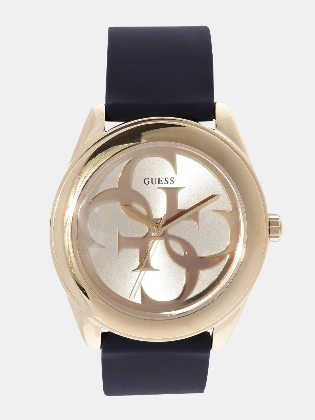 guess women gold-toned analogue watch w0911l3