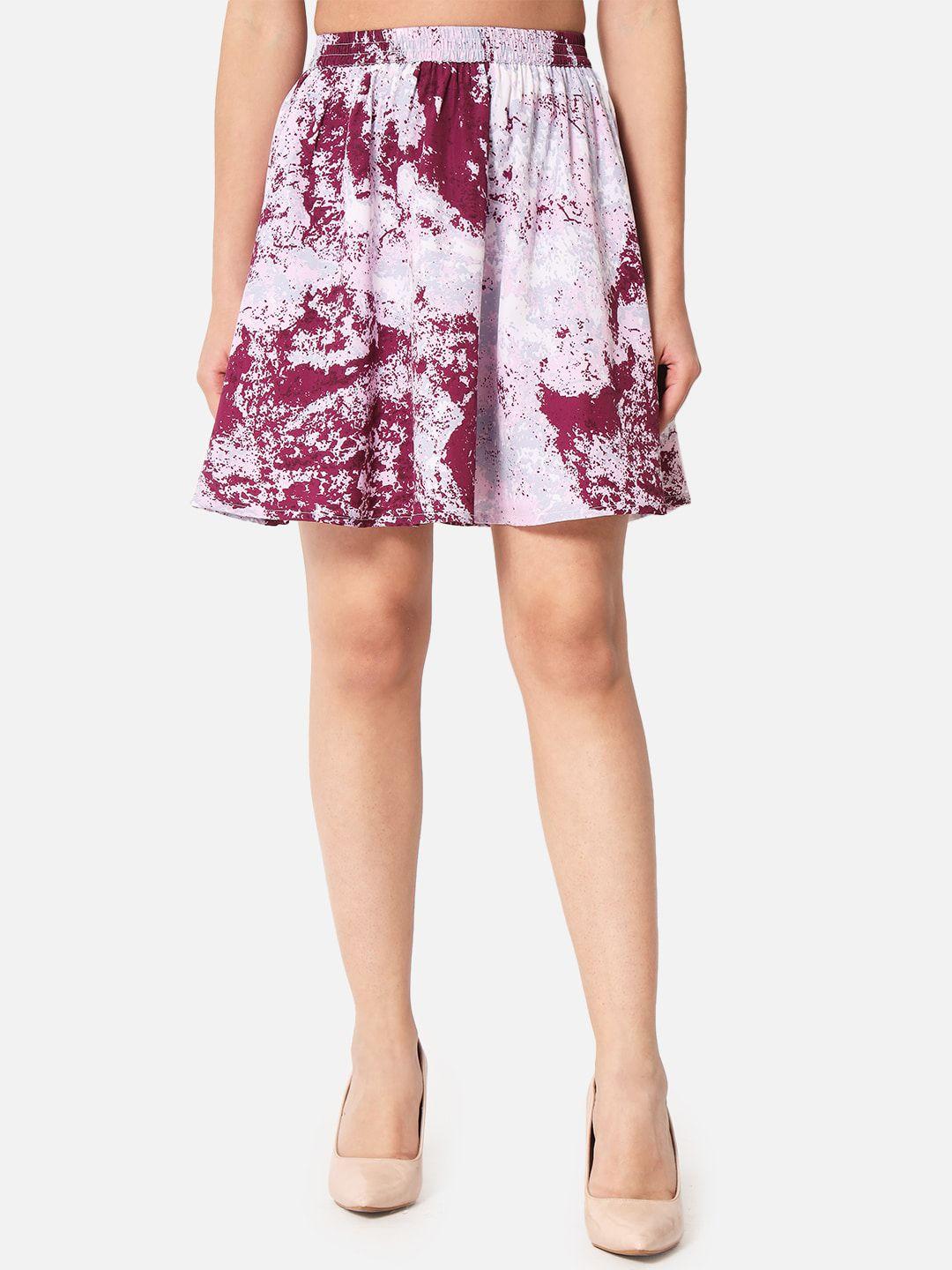 baesd tie & dye a-line mini flared skirts