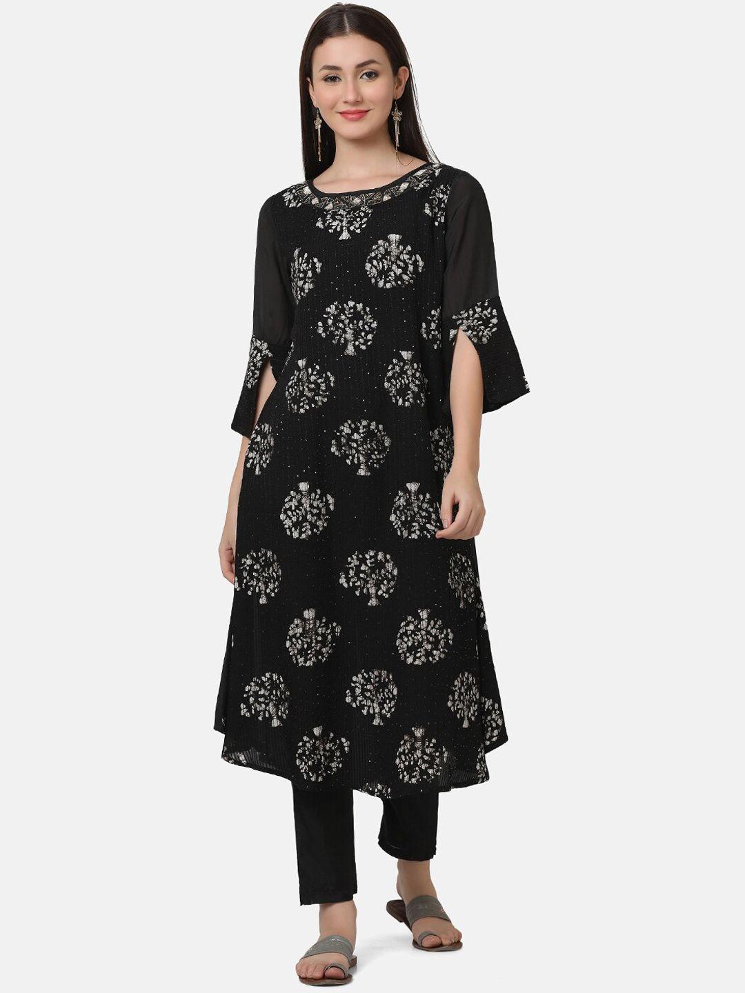 ffu floral printed regular kurta with trousers