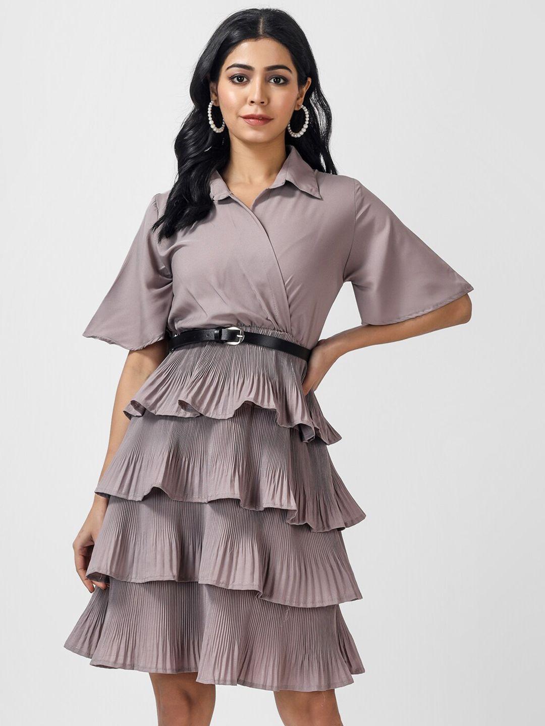 oceanista pink bell sleeve crepe fit & flare dress