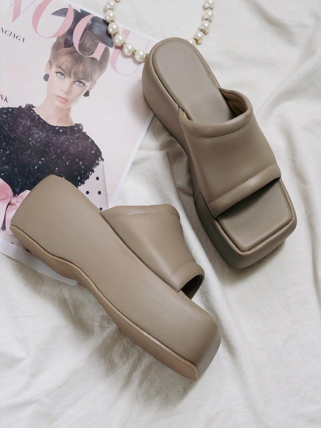 hasten open back flatform heels