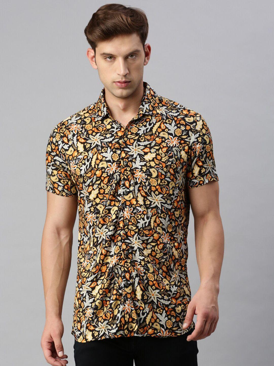 zedd men grey animal opaque printed casual shirt