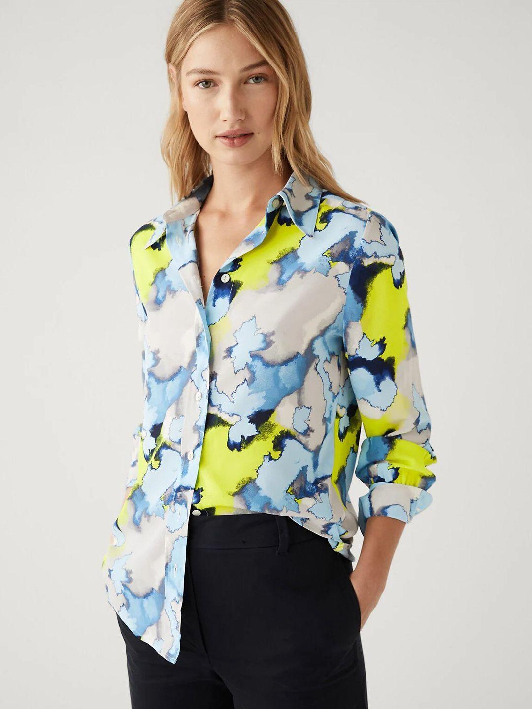 marks & spencer abstract printed casual shirt