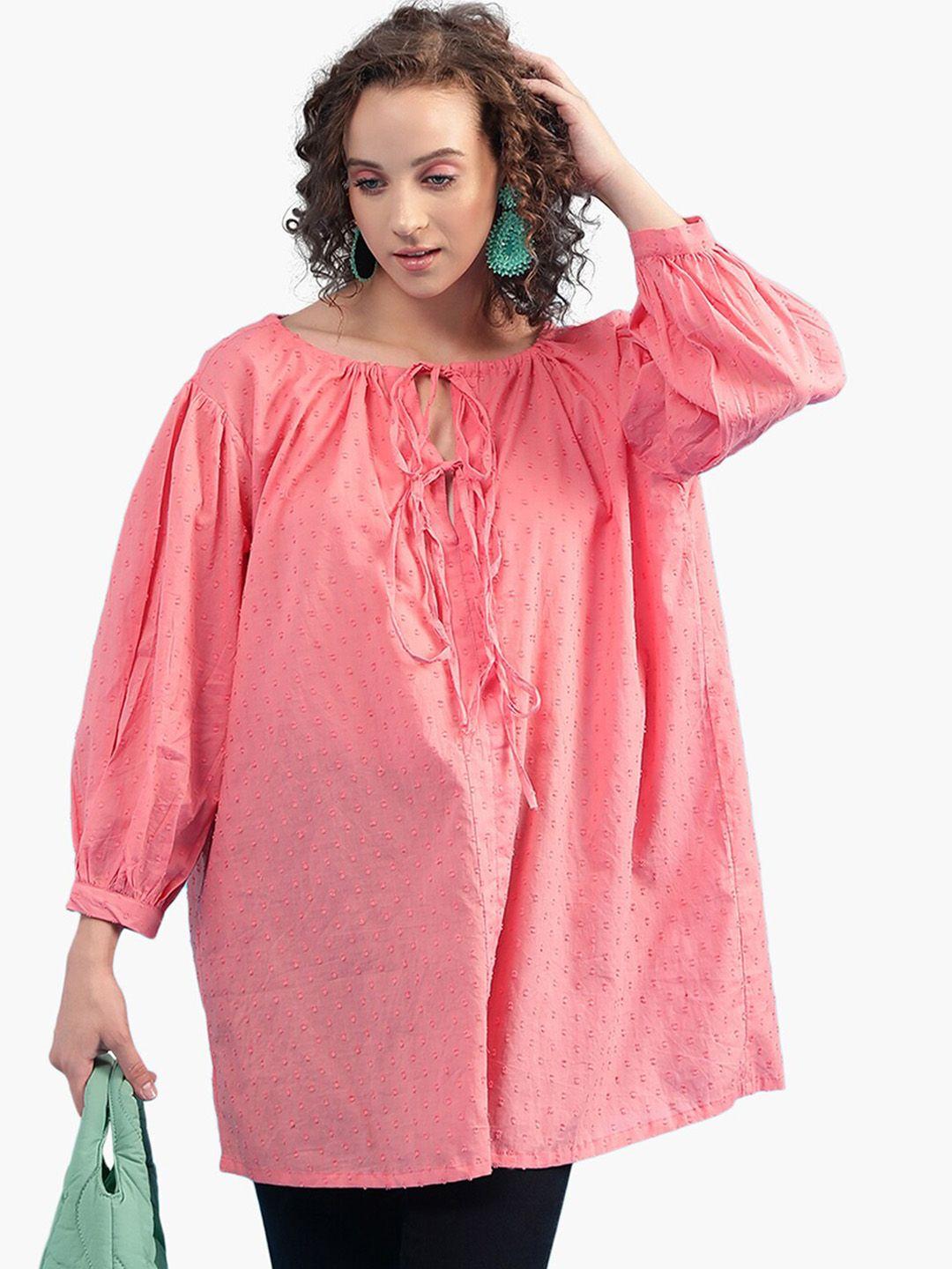 virgio women peach-coloured kurta