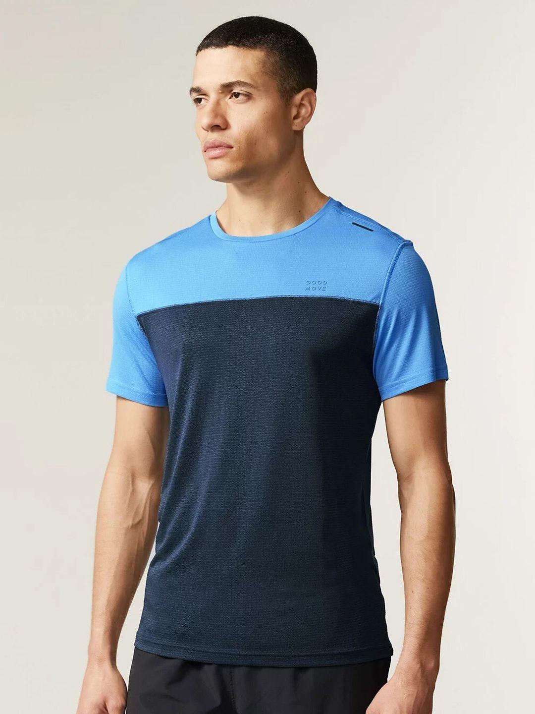 marks & spencer round neck colourblocked t-shirt