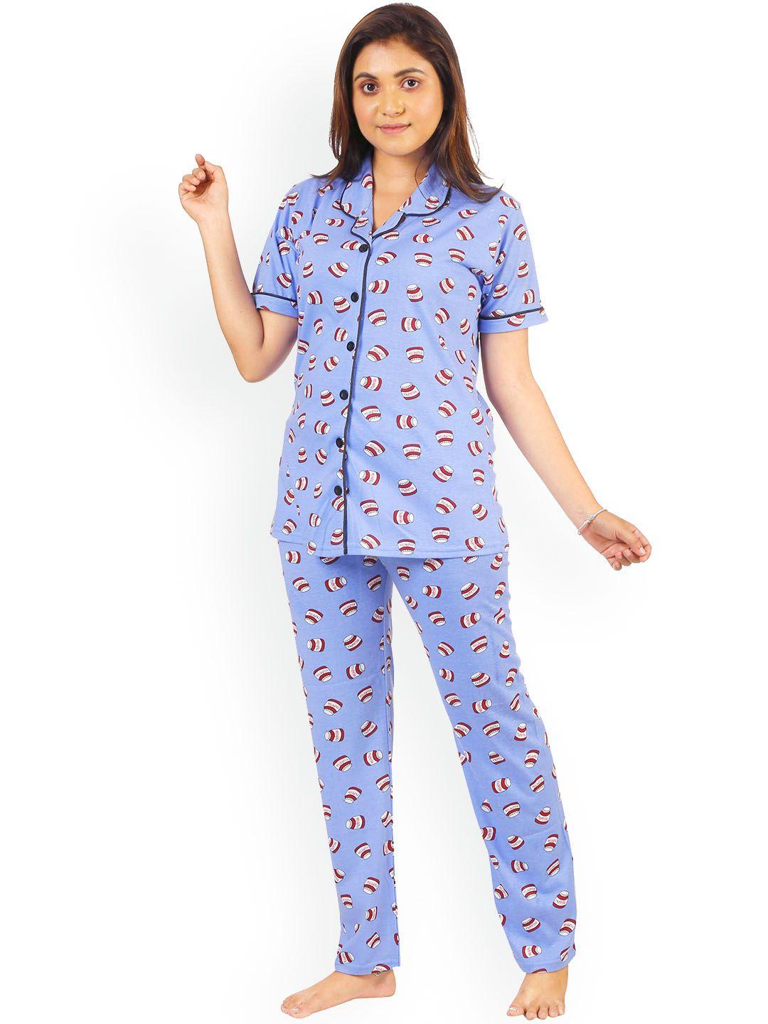 baesd graphic printed pure cotton night suit