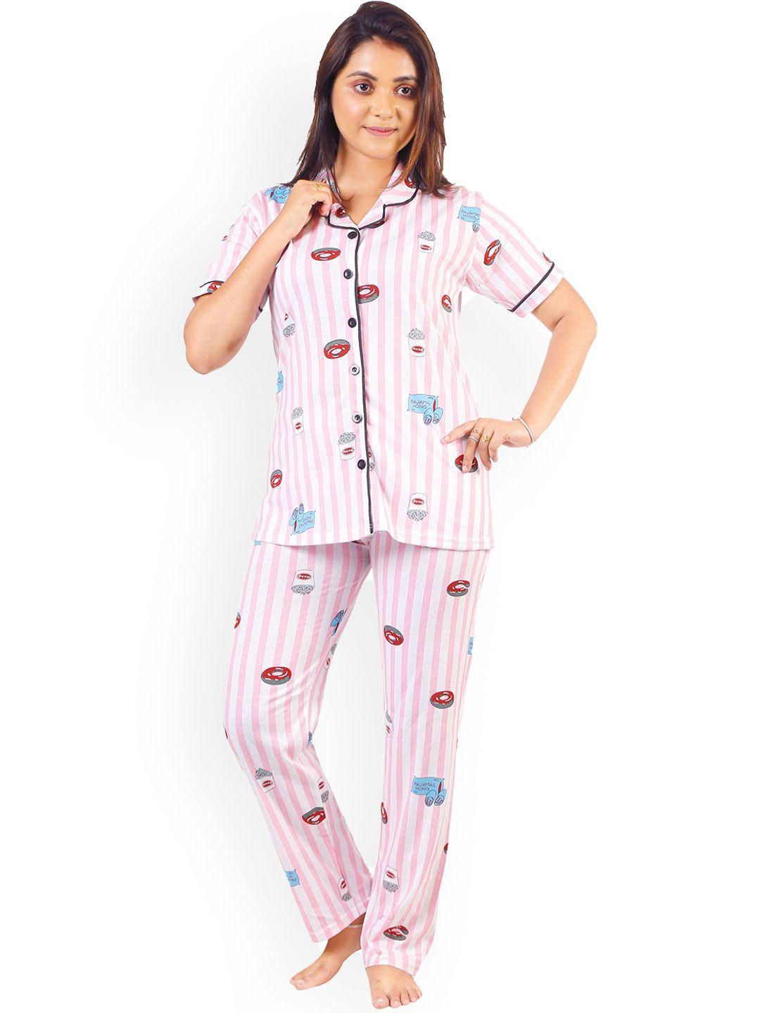 baesd graphic printed pure cotton night suit