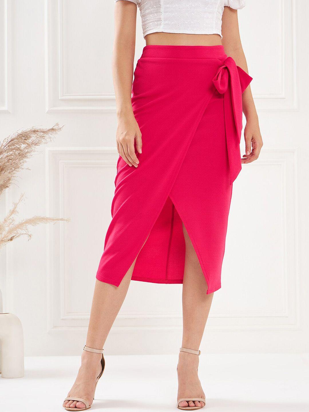 kassually tie ups wrap around midi skirt