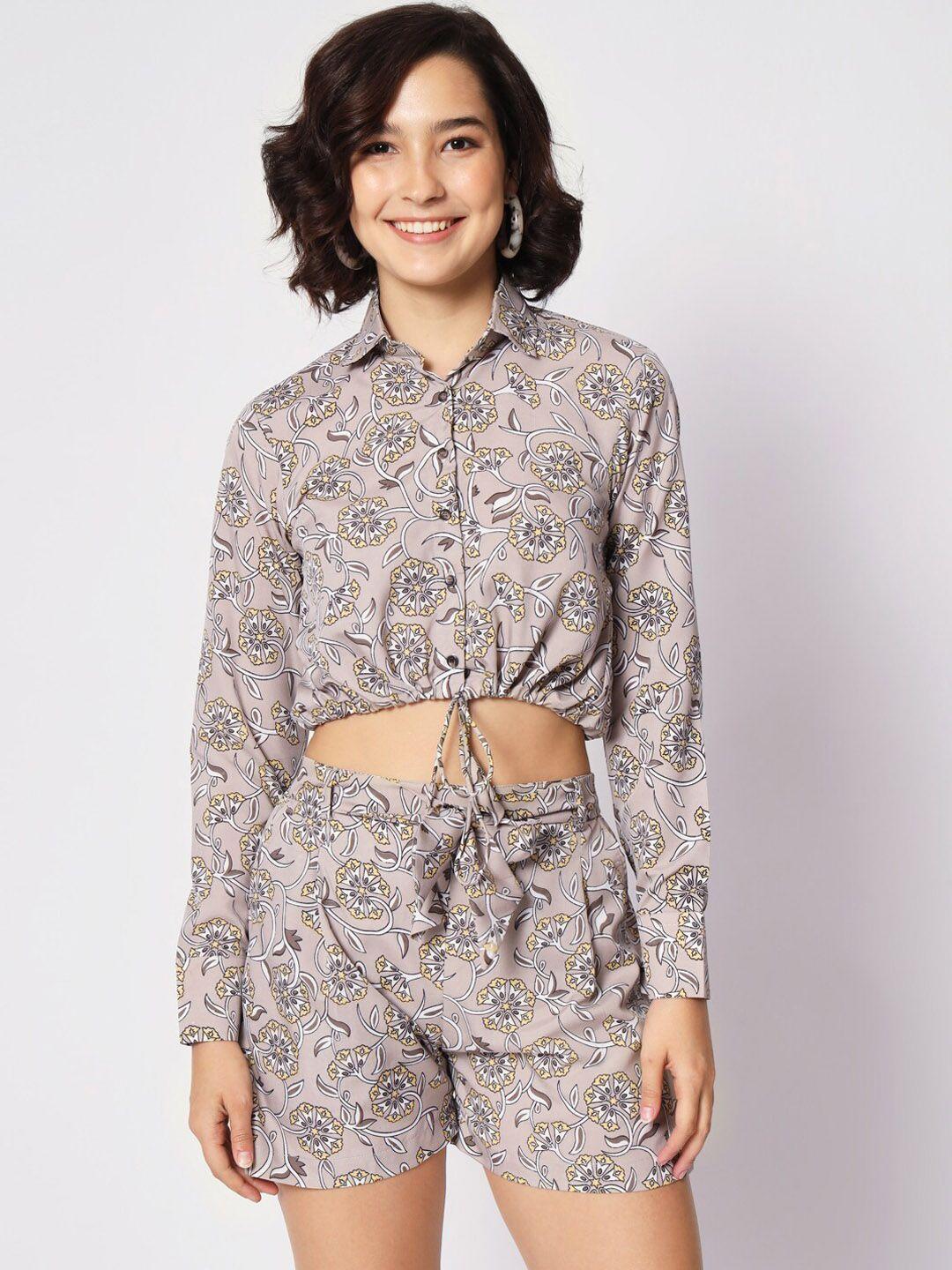 kalini floral printed top with shorts