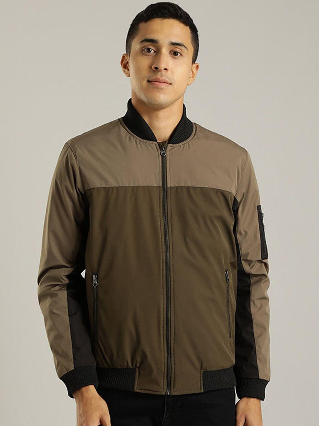 indian terrain colourblocked lightweight bomber jacket