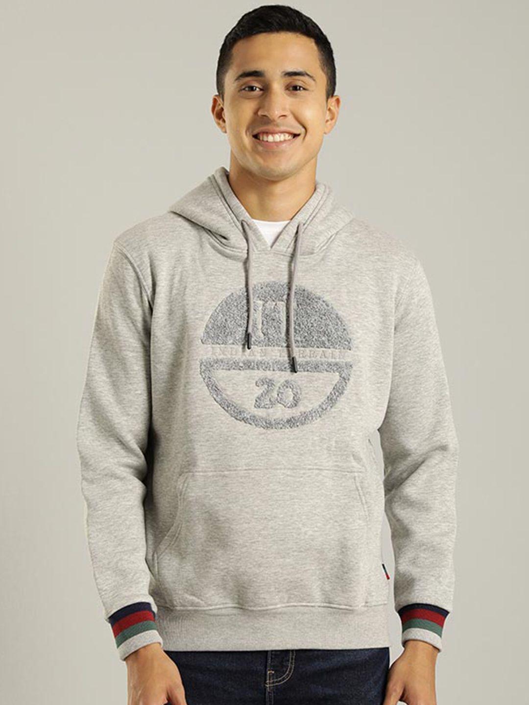 indian terrain hooded typography printed sweatshirt