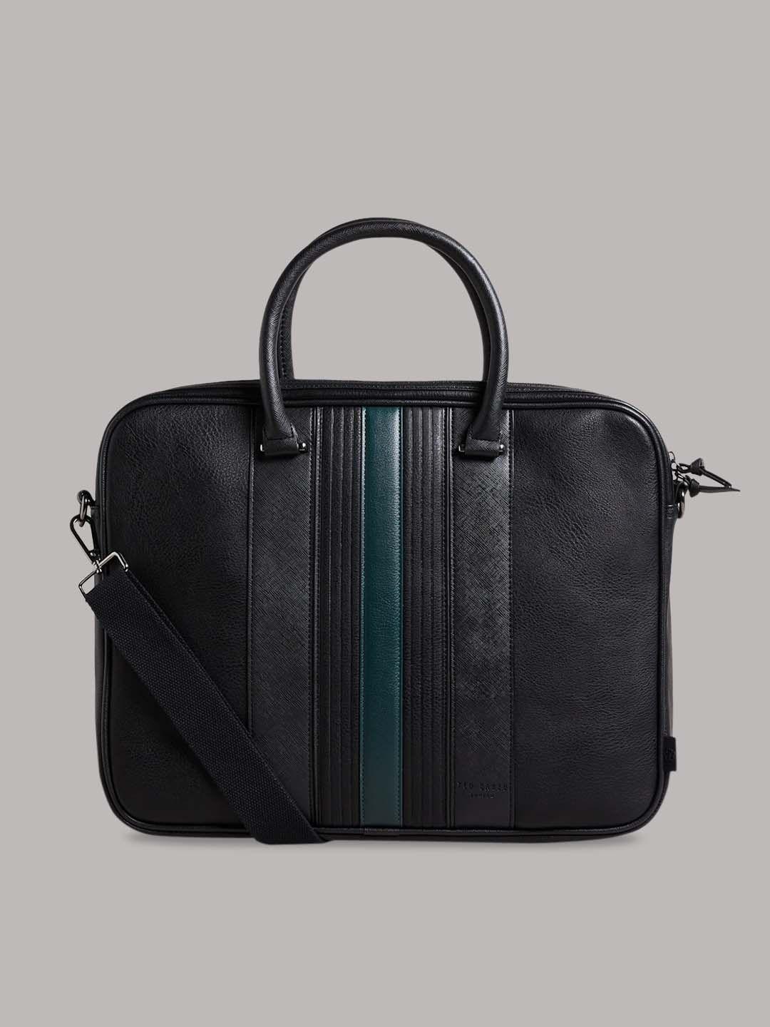 ted baker men document striped laptop bag