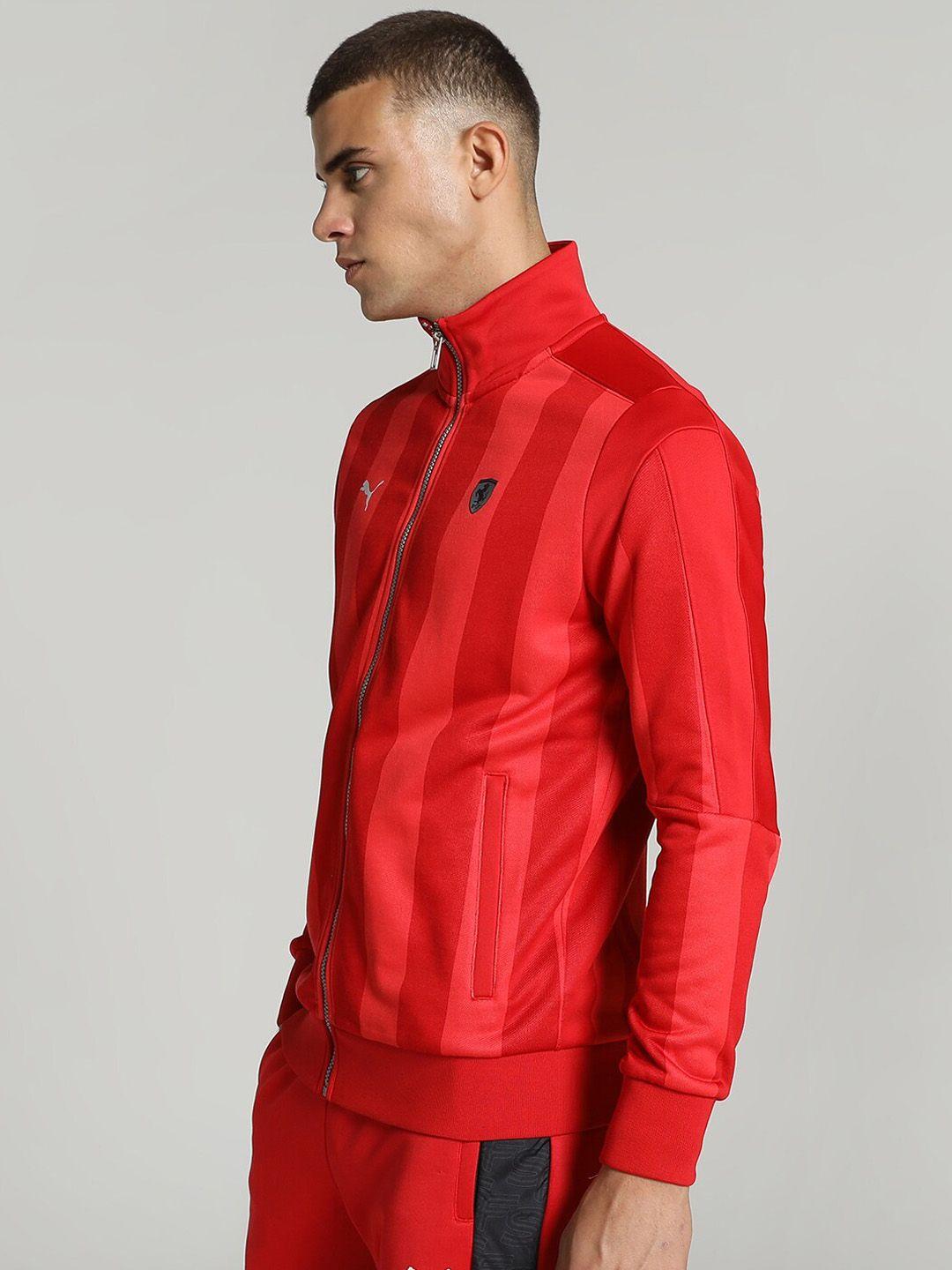 puma striped mock collar bomber jackets