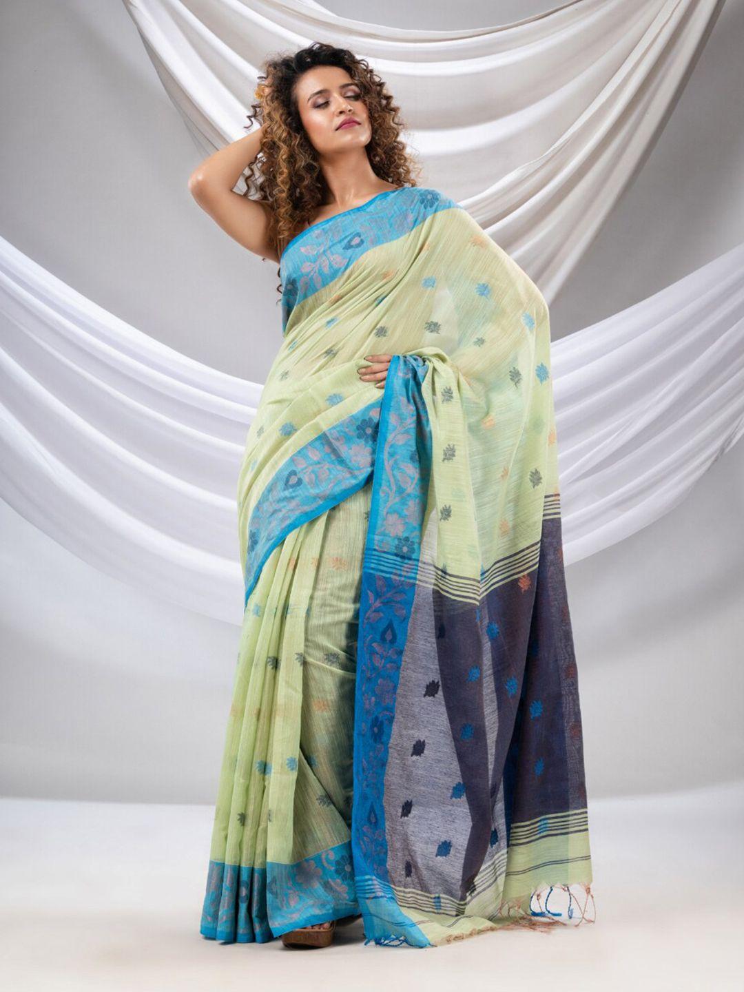 charukriti floral woven design tissue saree