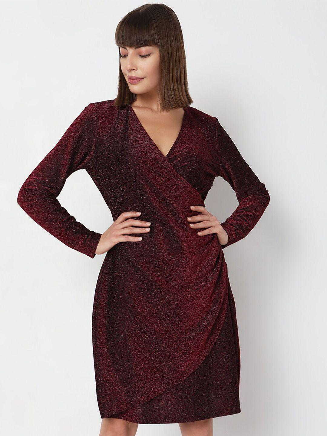 vero moda embellished v-neck wrap dress