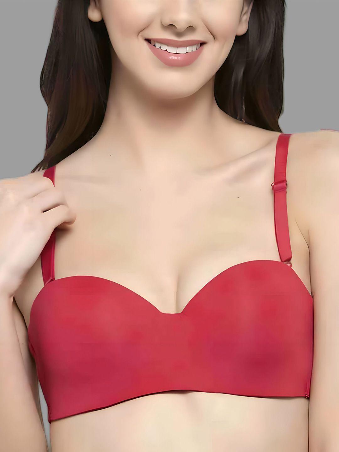 hill islands red bra medium coverage underwired lightly padded