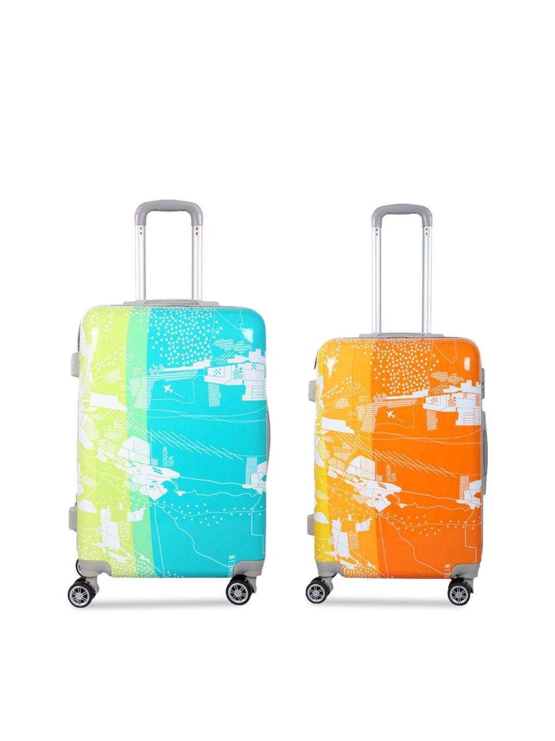 polo class set of 2 printed hard-sided trolley bags