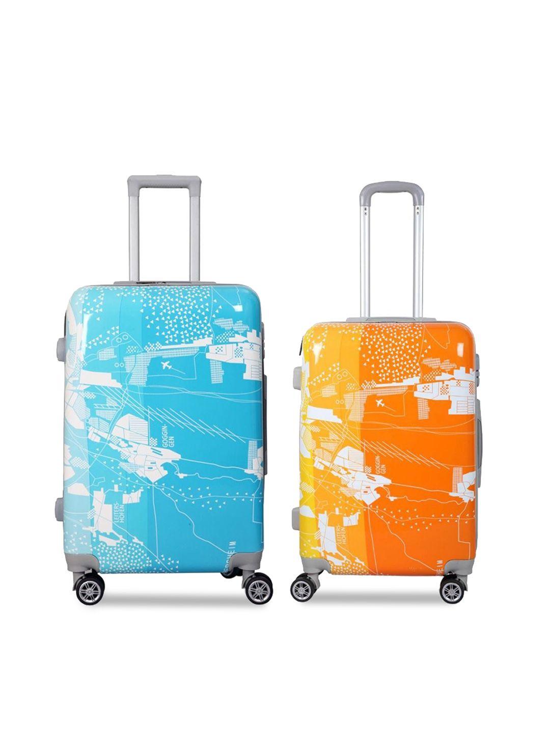 polo class set of 2 printed hard-sided trolley bags