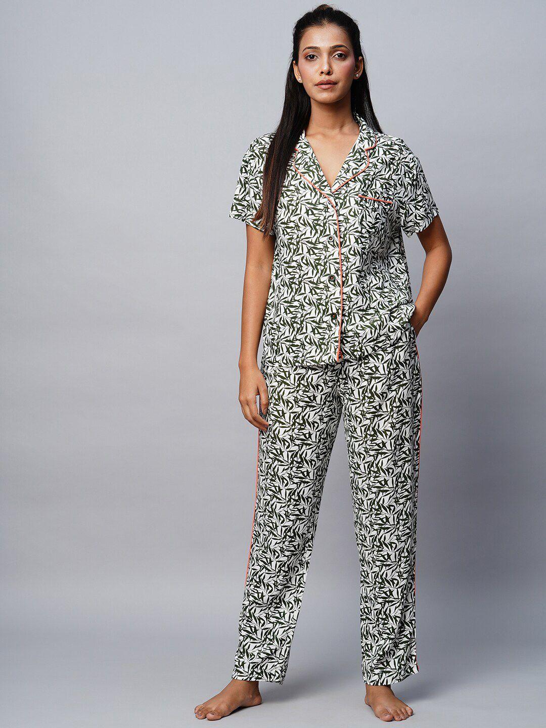 chemistry floral print night suit