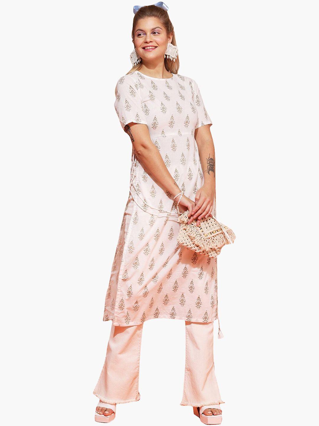 virgio floral printed kurta with trousers