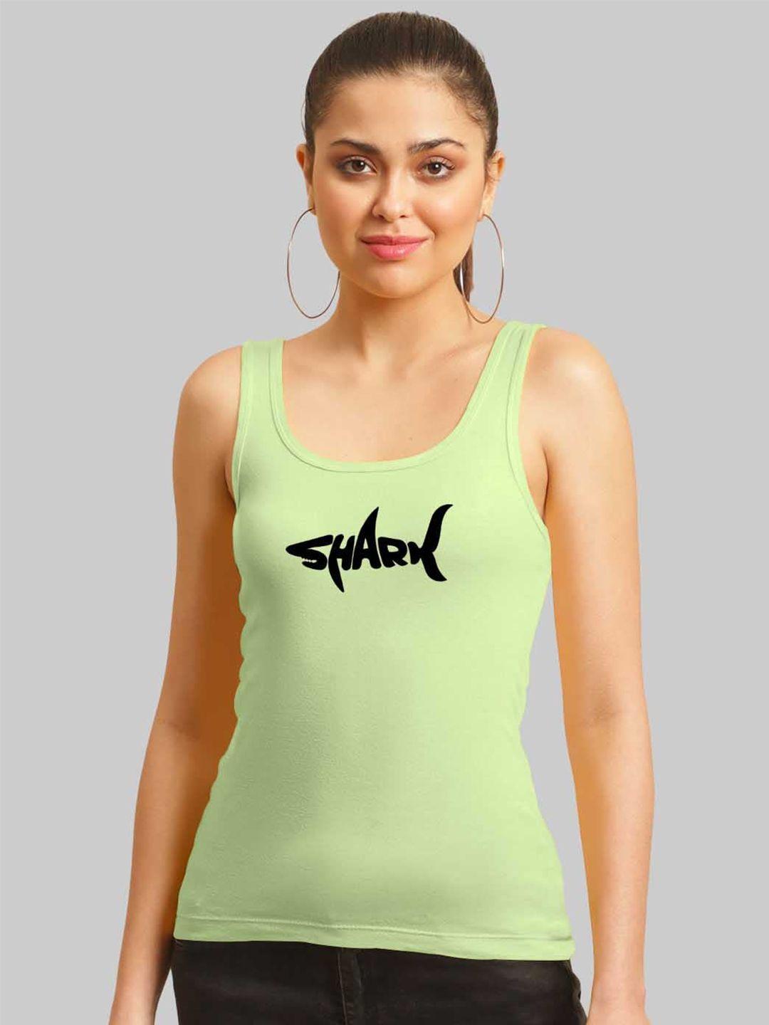 fbar scoop neck typography printed cotton tank top