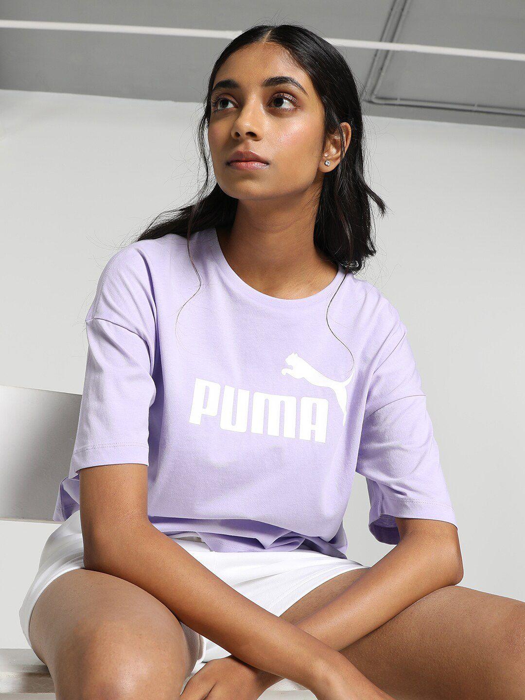 puma printed essentials relaxed fit crop cotton t-shirt