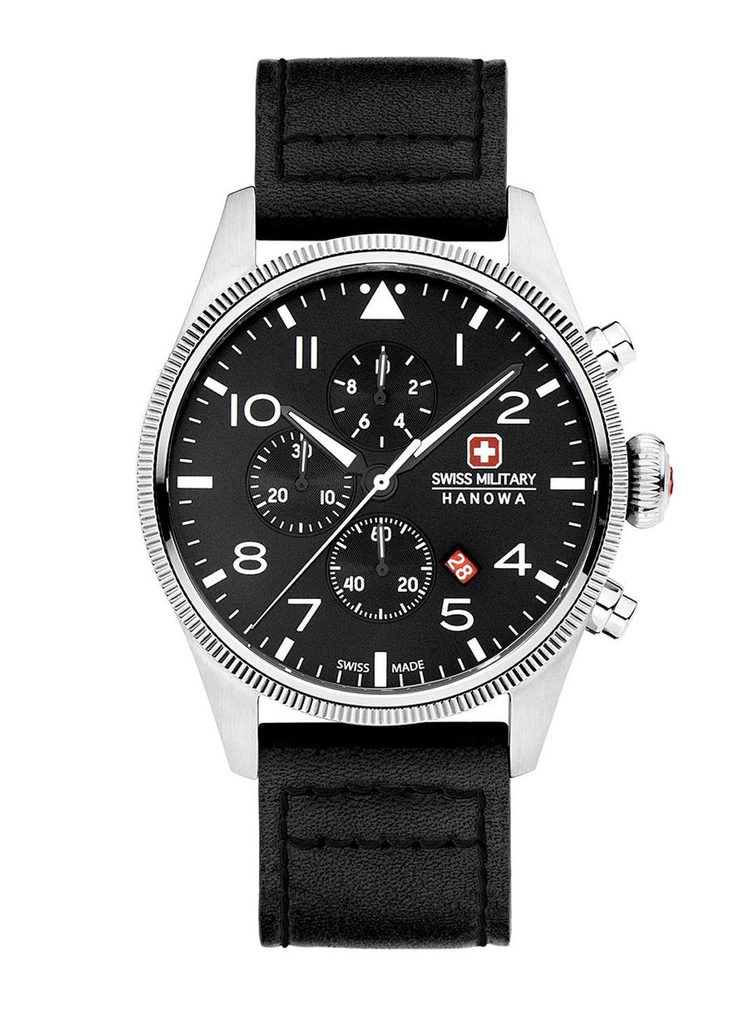 swiss military hanowa men leather straps analogue watch smwgc0000401