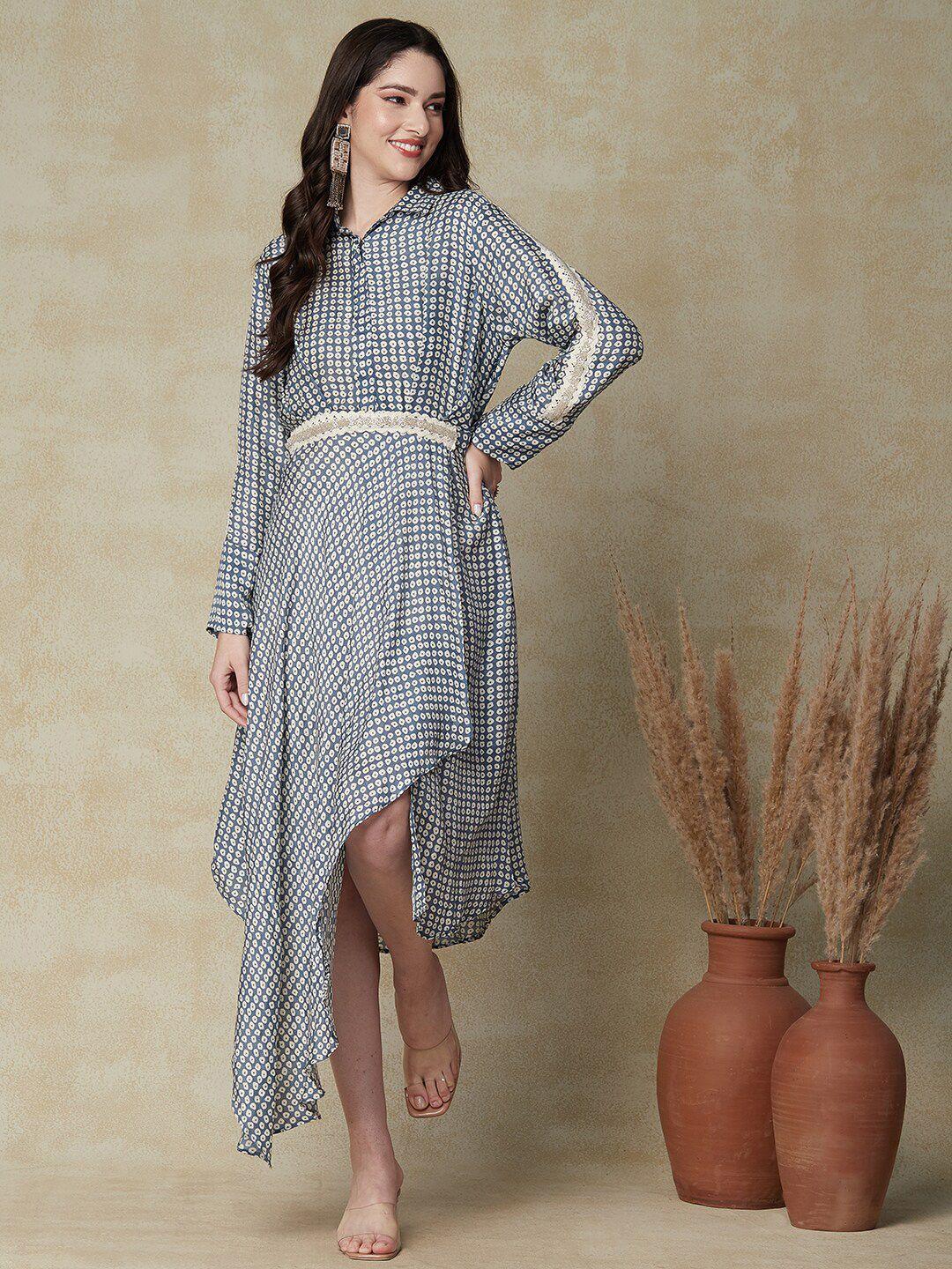 envy me by fashor blue print a-line dress