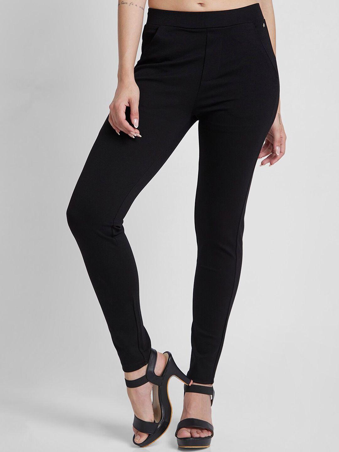 spykar women skinny fit mid-rise ankle length trousers